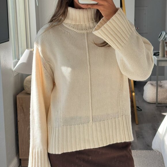 Forte Cashmere Turtleneck Sweater- Cream (S) - Picture 2 of 5